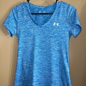 Under Armour Women's Heathered Blue V-Neck Tee